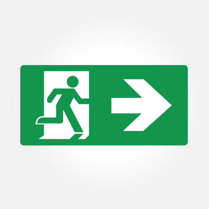 Eterna ISOEBLGDR ISO 7010 Right Arrow Legend For Emergency Exit Boxes