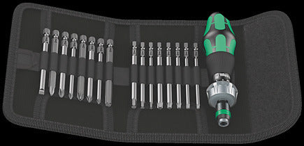 Wera 05051040001 Kraftform Kompakt 60 Ratchet Screwdriver Bit Set - 17pc