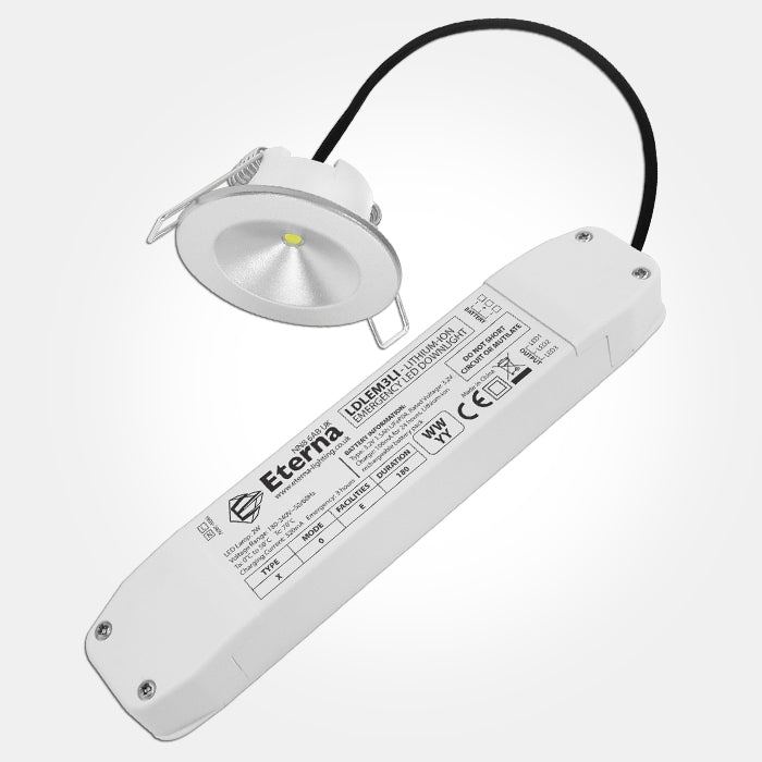 Eterna LDLEM3LI Li-Ion Emergency 2W Led Downlight with 3x Bezels