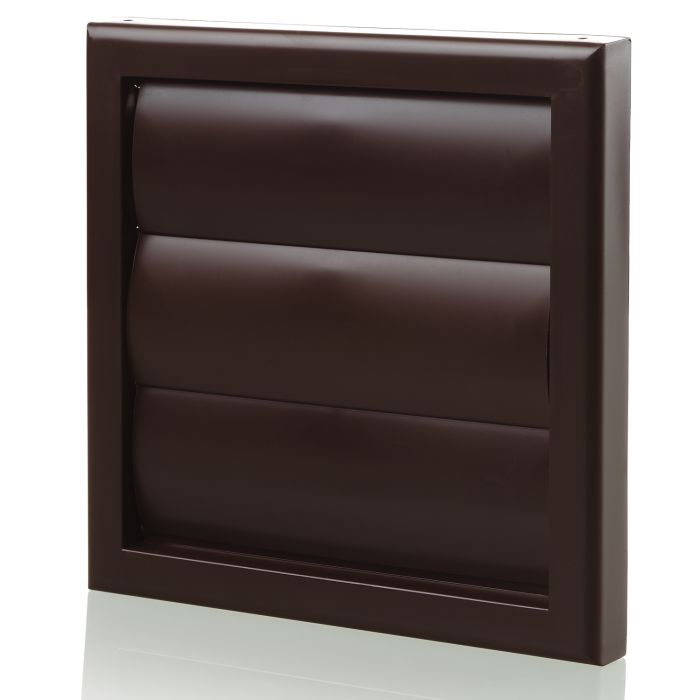 Blauberg  DECOR 185X185-150G-Brown Plastic Vented Back Draught Air Gravity Shutter Ventilation Grille 150mm Brown