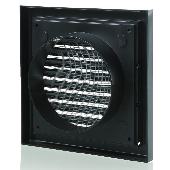 Blauberg 155X155-100S-BLK Blade Air Ventilation Louvred Grille - 100mm - Black