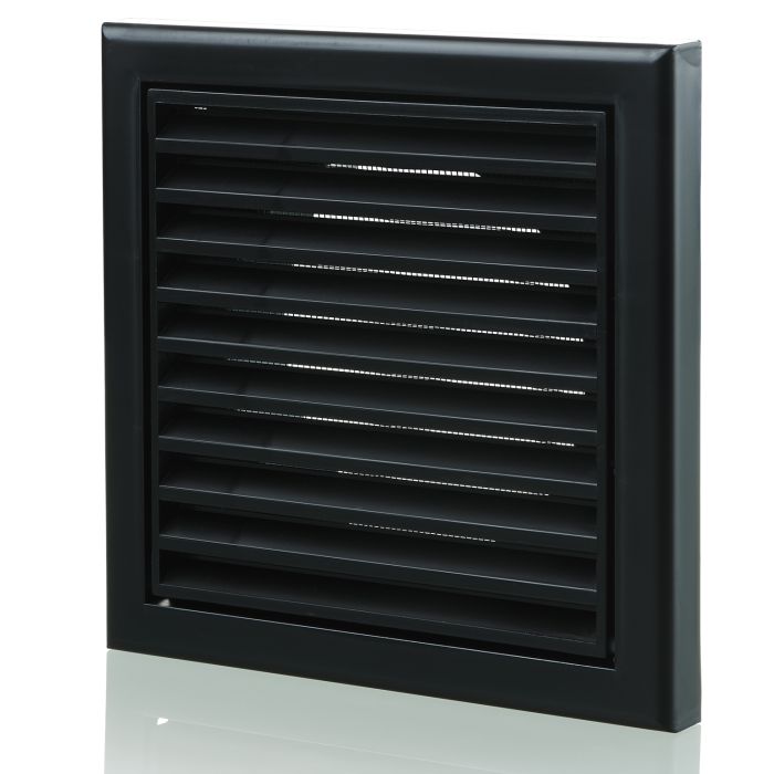 Blauberg 155X155-100S-BLK Blade Air Ventilation Louvred Grille - 100mm - Black