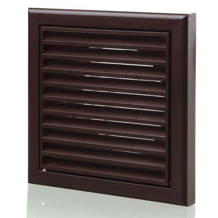 Blauberg 155X155-100S-BR Air Ventilation Louvred Grille - 100mm - Brown