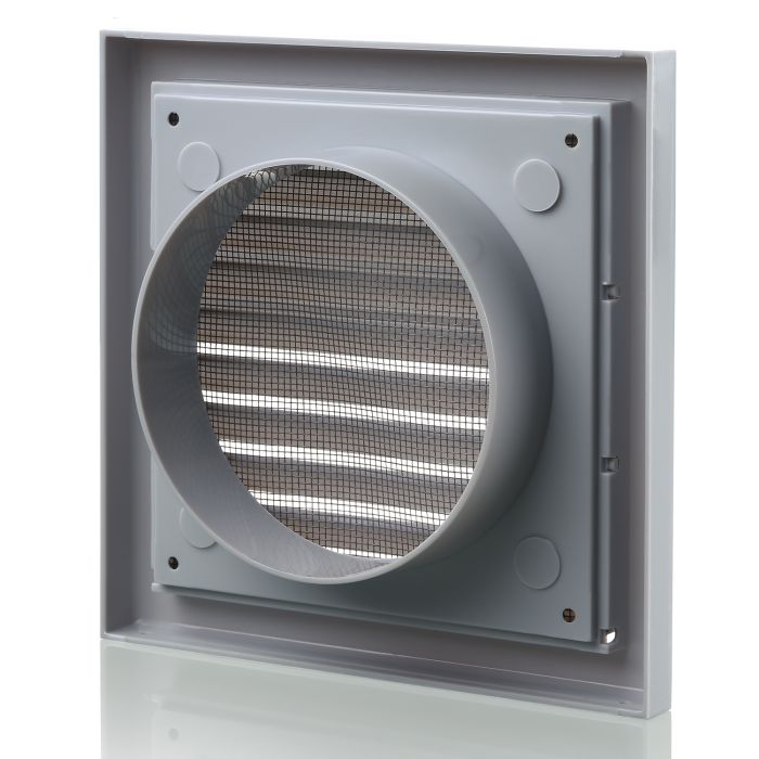 Blauberg 155X155-100S-Grey Blade Air Ventilation Louvred Grille 100mm Grey