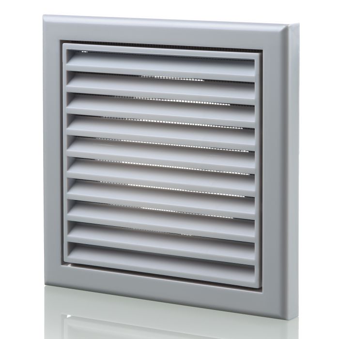 Blauberg 155X155-100S-Grey Blade Air Ventilation Louvred Grille 100mm Grey