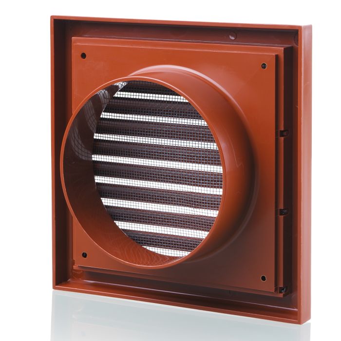 Blauberg 155X155-100S-TC Air Ventilation Louvred Grille - 100mm - Terracotta