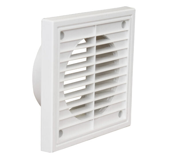 Manrose 1152W 140 x 140mm Fixed Louvre Grille White 100mm/4Inch