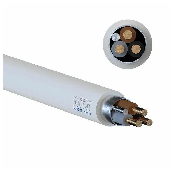 Ventcroft VFP-315EWT VFP NOBURN 1.5mm² White Fire Performance Soft Skin Standard Cable 3-Core