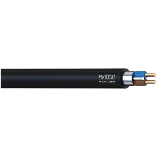 Ventcroft VFP-215EBK VFP NOBURN 1.5mm² Black Fire Performance Soft Skin Standard Cable 2-Core