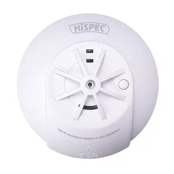 Hispec HSSA/HCO/RF10-PRO RF COMBi Fast Fix Mains Heat & Carbon Monoxide Detector with 10yr Rechargeable Lithium Battery