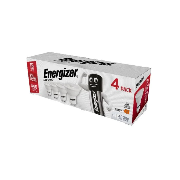 Energizer S15161 4.2W 4000K LED GU10 Cool White 345lm Box of 4